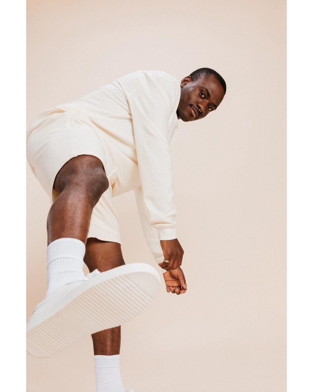 Ocio Leisurewear White Classic Softcore Crew for men