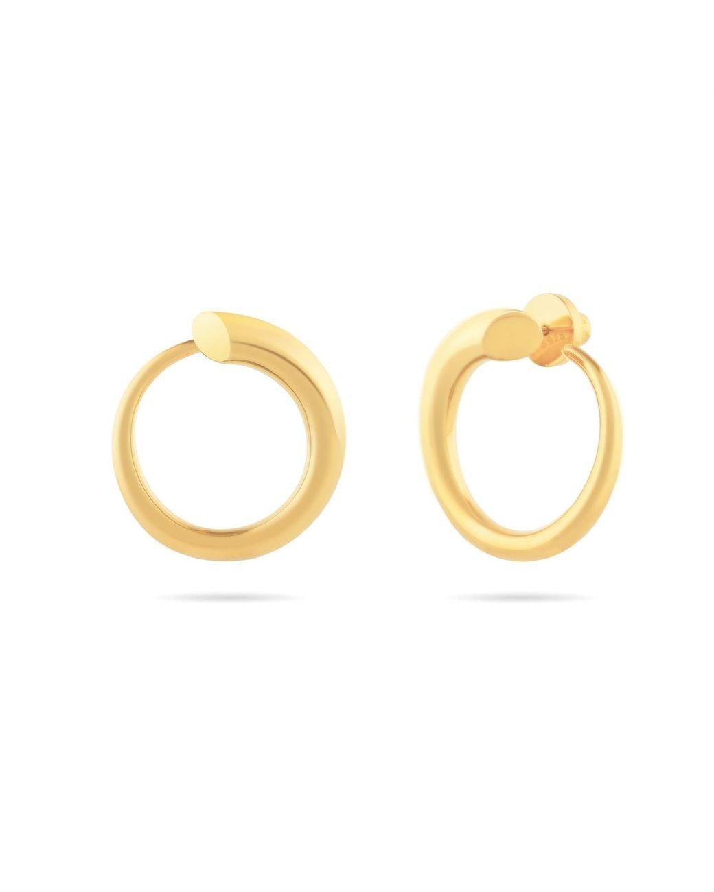 Meulien Metallic Graduated Hoop Earrings