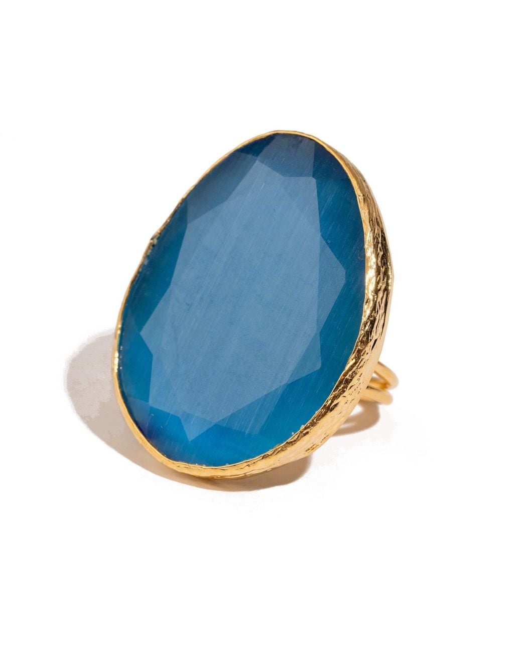 Ebru Jewelry Blue Gypsy Soul Cat Eye Statement Ring