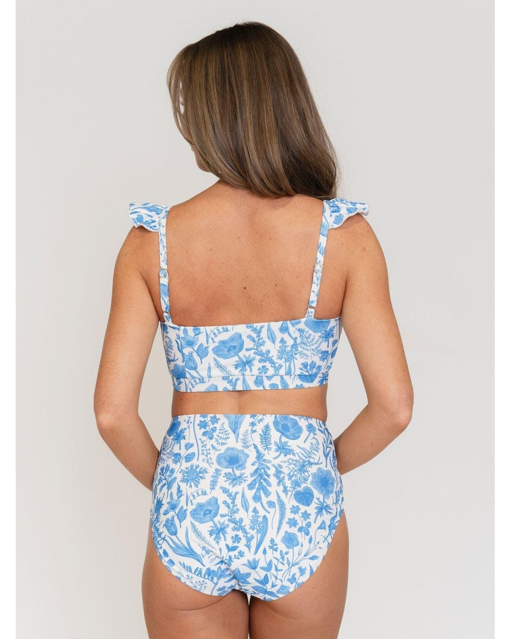Lime Ricki Swimwear Blue Botany High-Waist Bottom