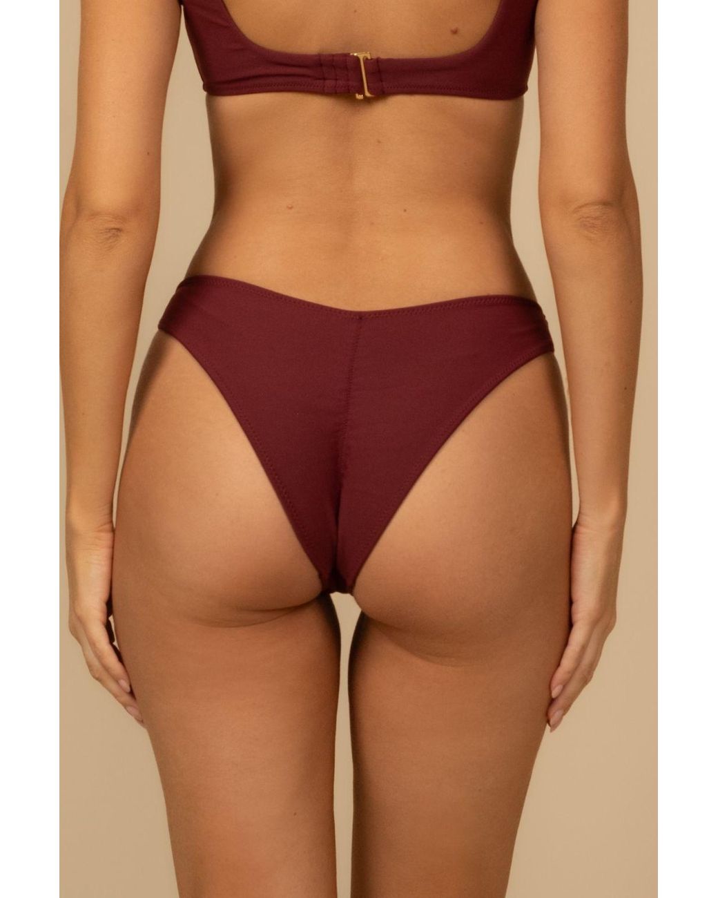 Montce Red Sporty Lulu Zig-Zag Stitch Bikini Bottom