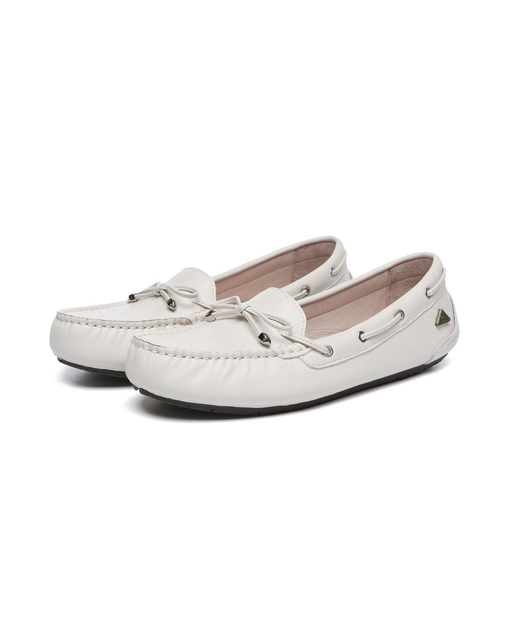EverAu Australia White Grebes Leather Loafers