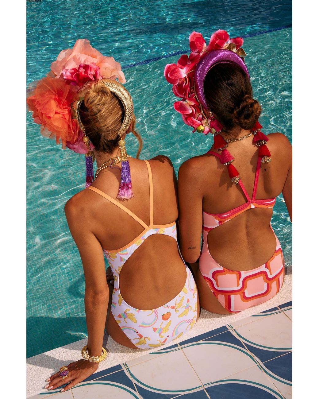 Julia Clancey Metallic Feeling Peachy Peach Swim Suit