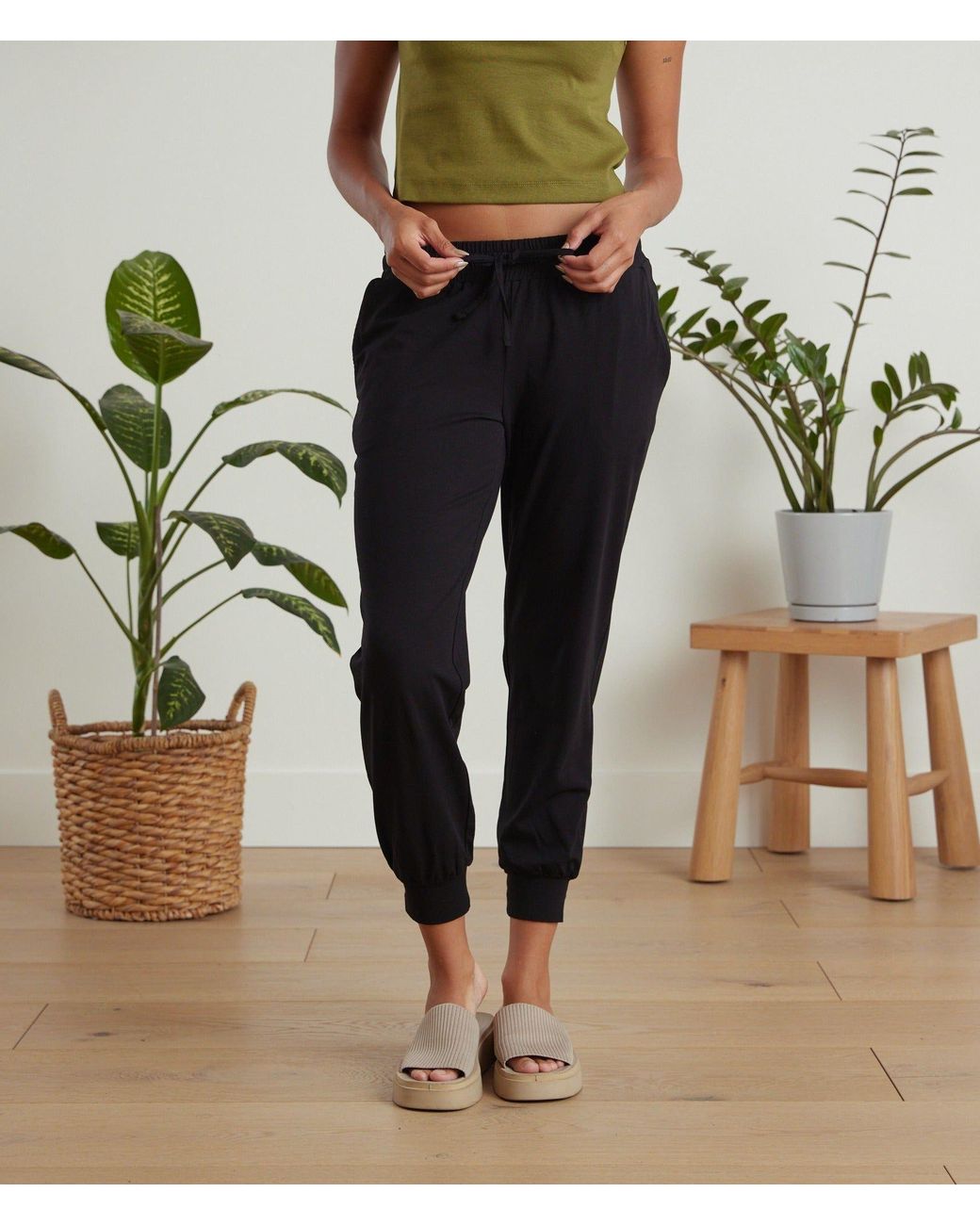 Known Supply Black Drawstring Cotton Joggers