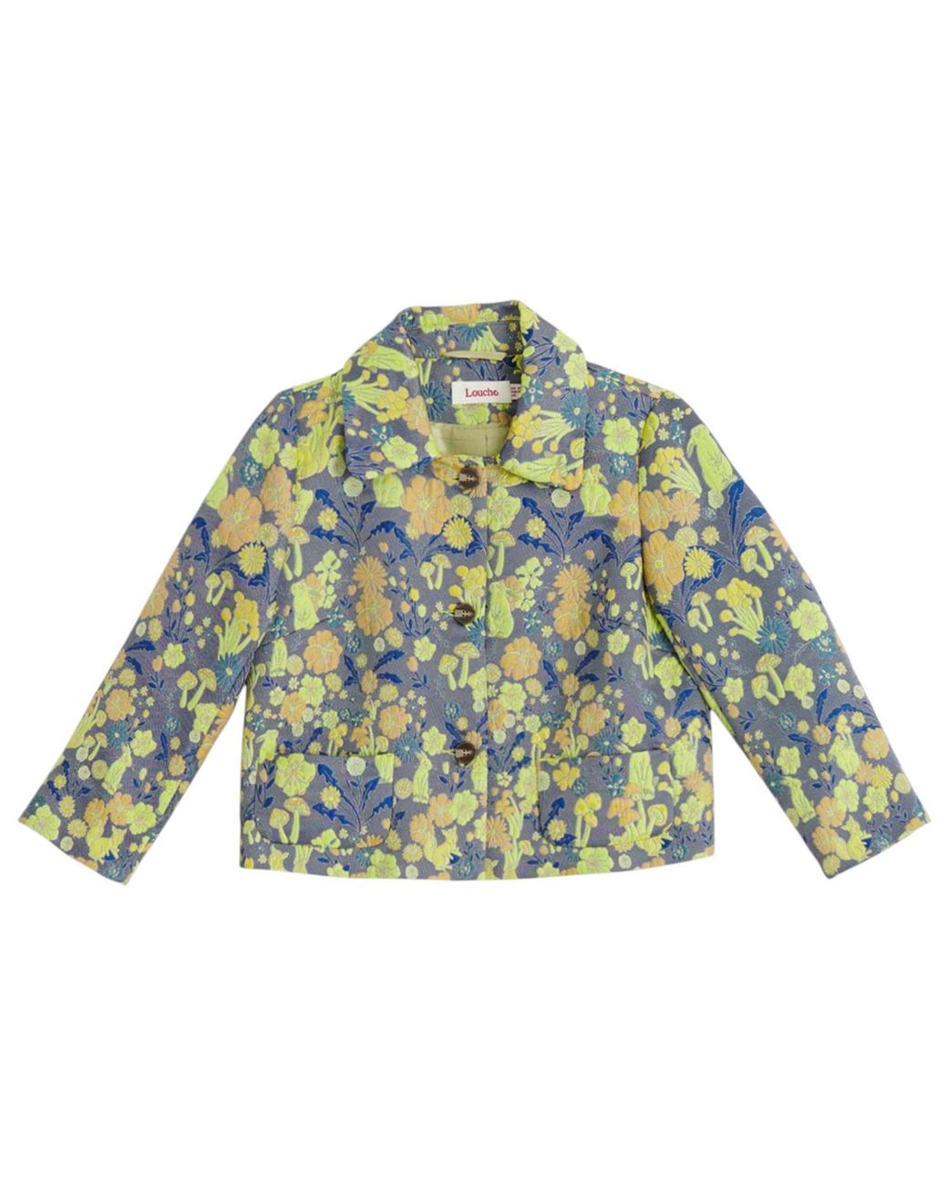 Louche Green Salut Fairytale Jacquard Cropped Jacket