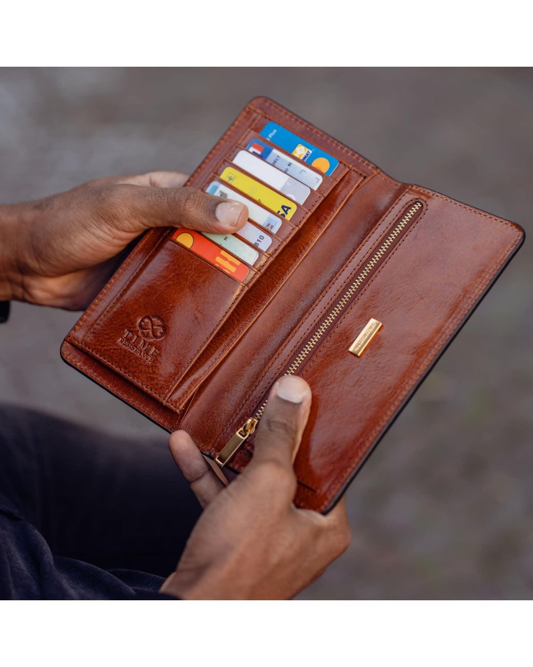 Time Resistance Brown A Coat Wallet for men