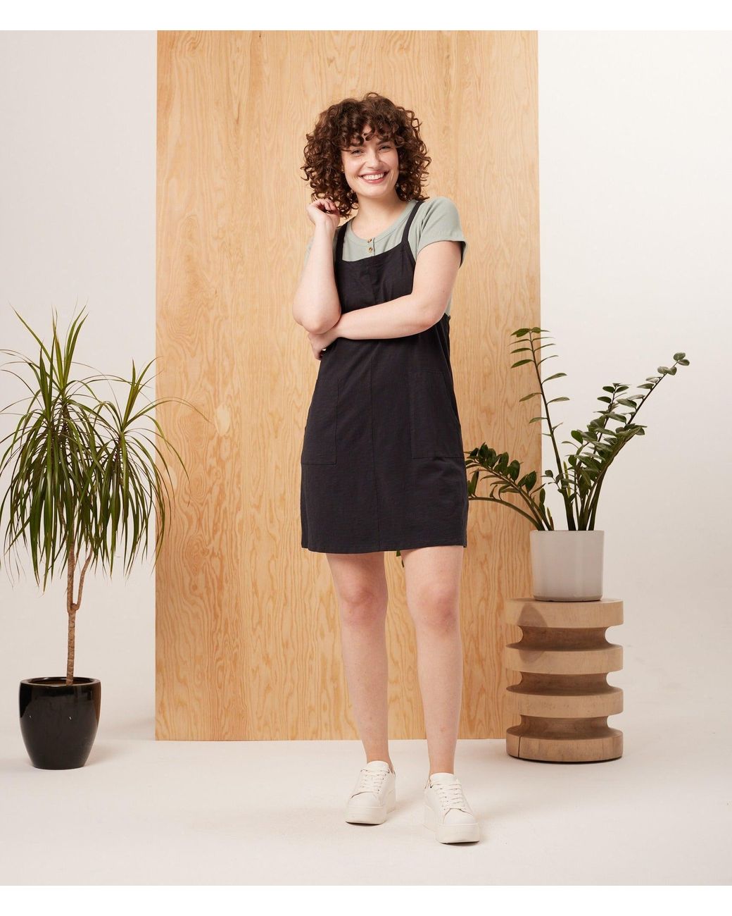 Known Supply Blue Overall Cotton Dress
