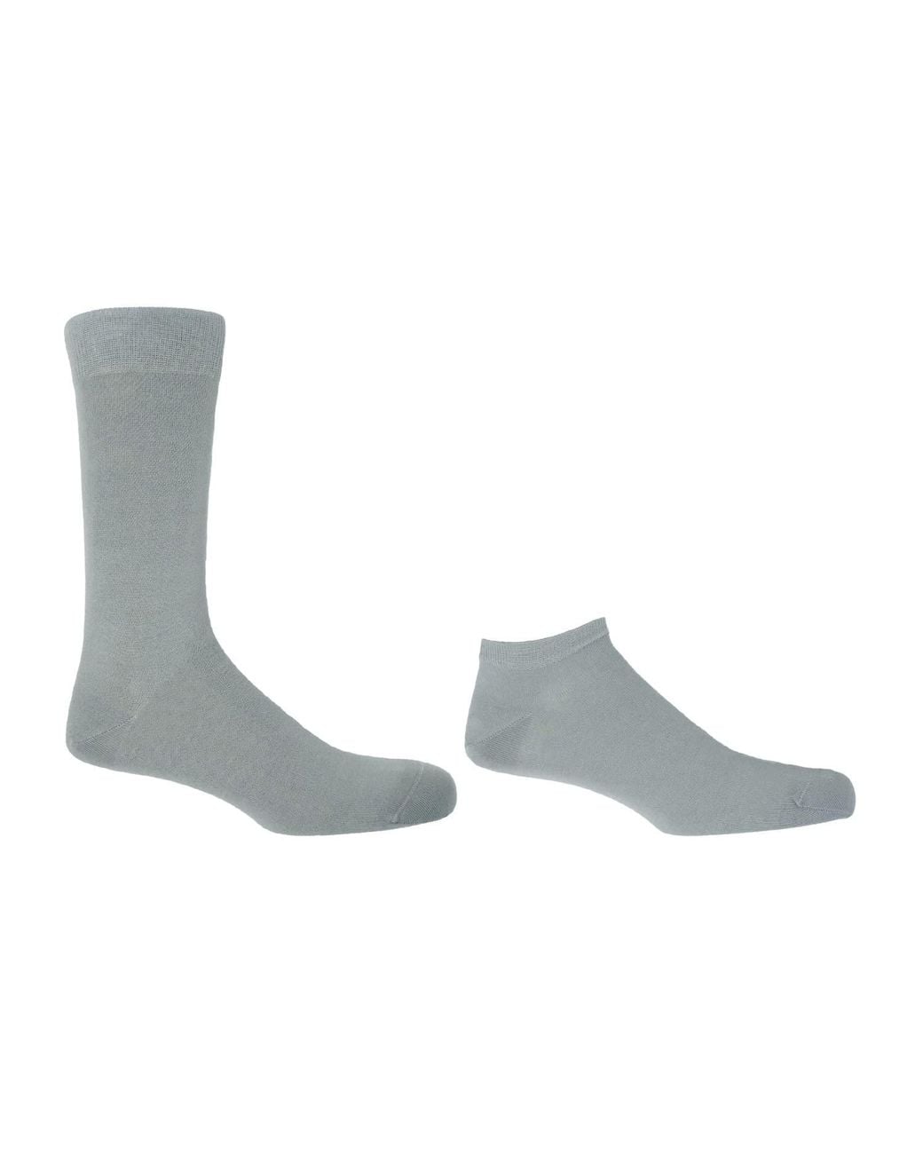Peper Harow - Made in England Gray Classic Cloud Luxury Crew & Trainer Socks Bundle for men