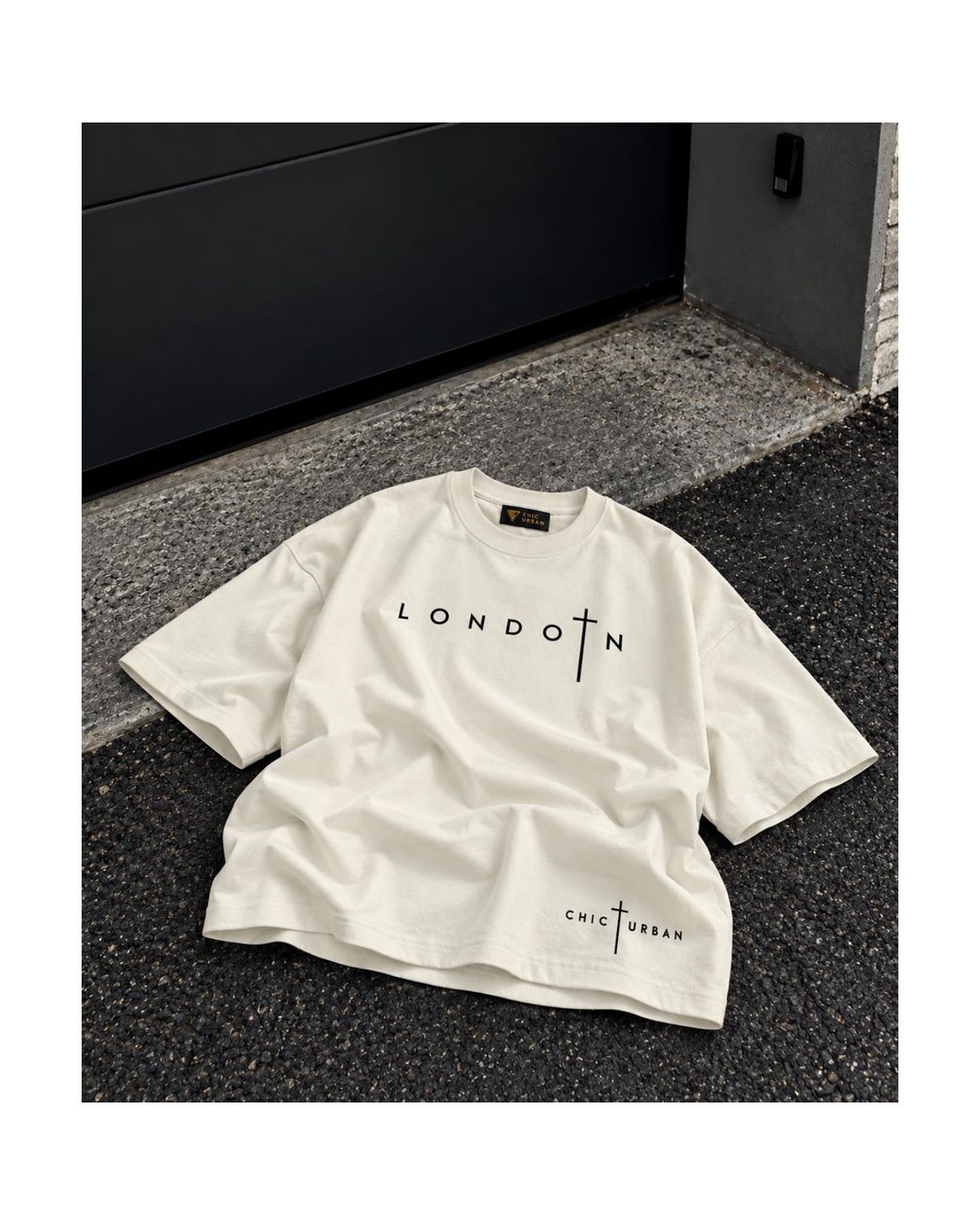 Chic Urban London Grace Oversized Offwhite T-Shirt