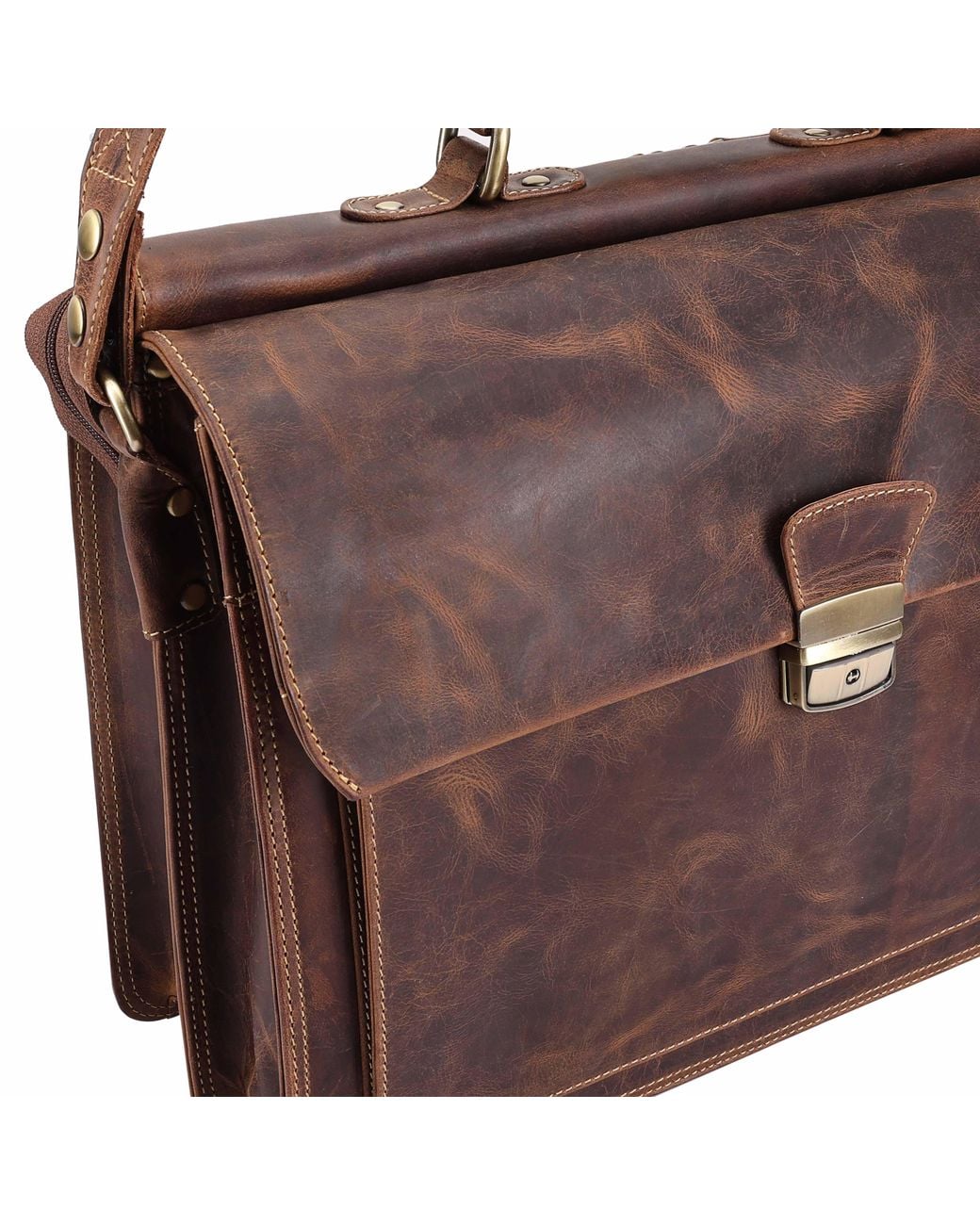 Lloyd Baker Brown Thane Leather Briefcase for men