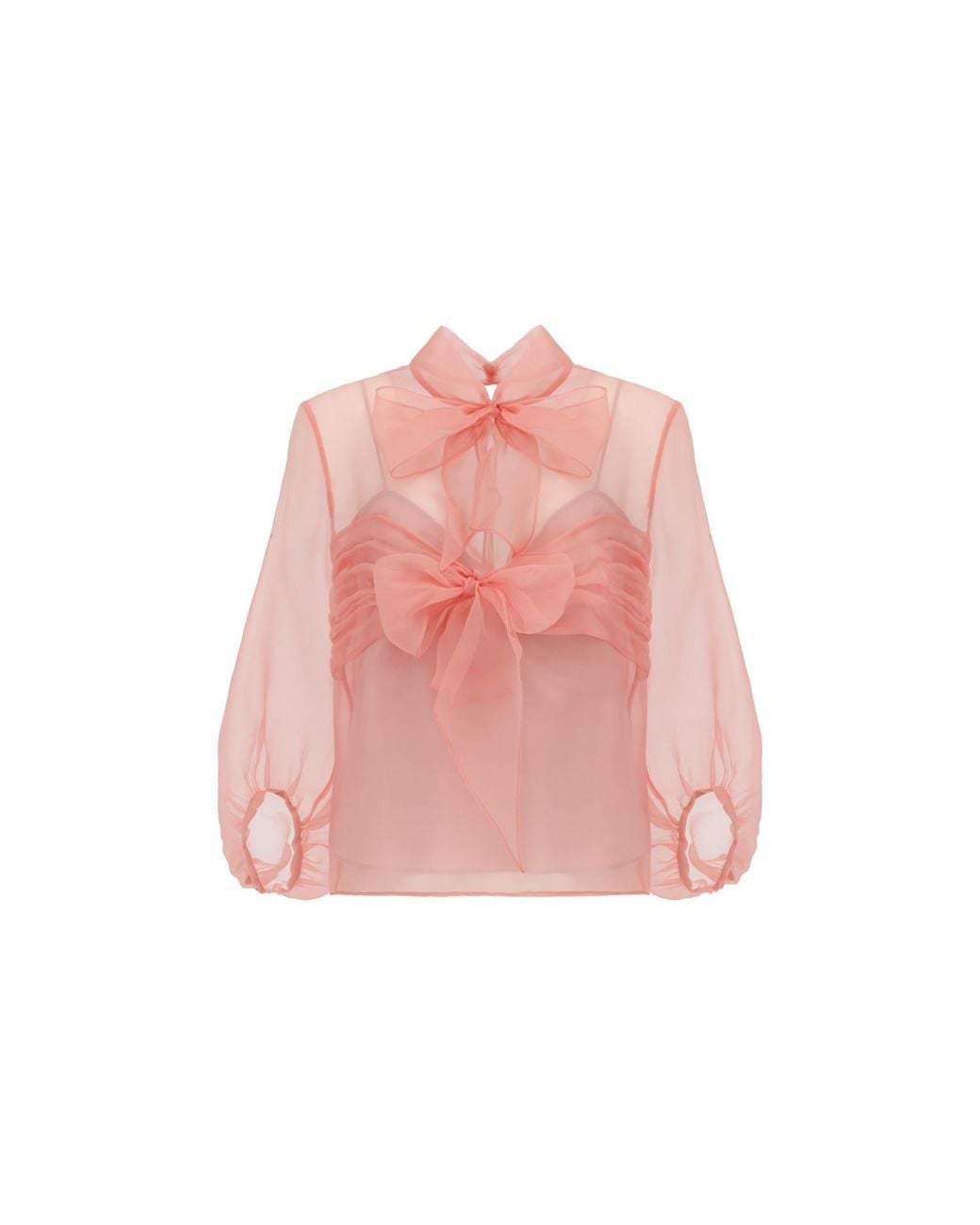 Georgette Pink Soft Rose Bow Top