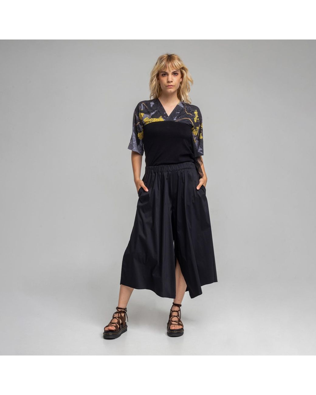 ARTISTA Black Rea Wide Leg Culottes