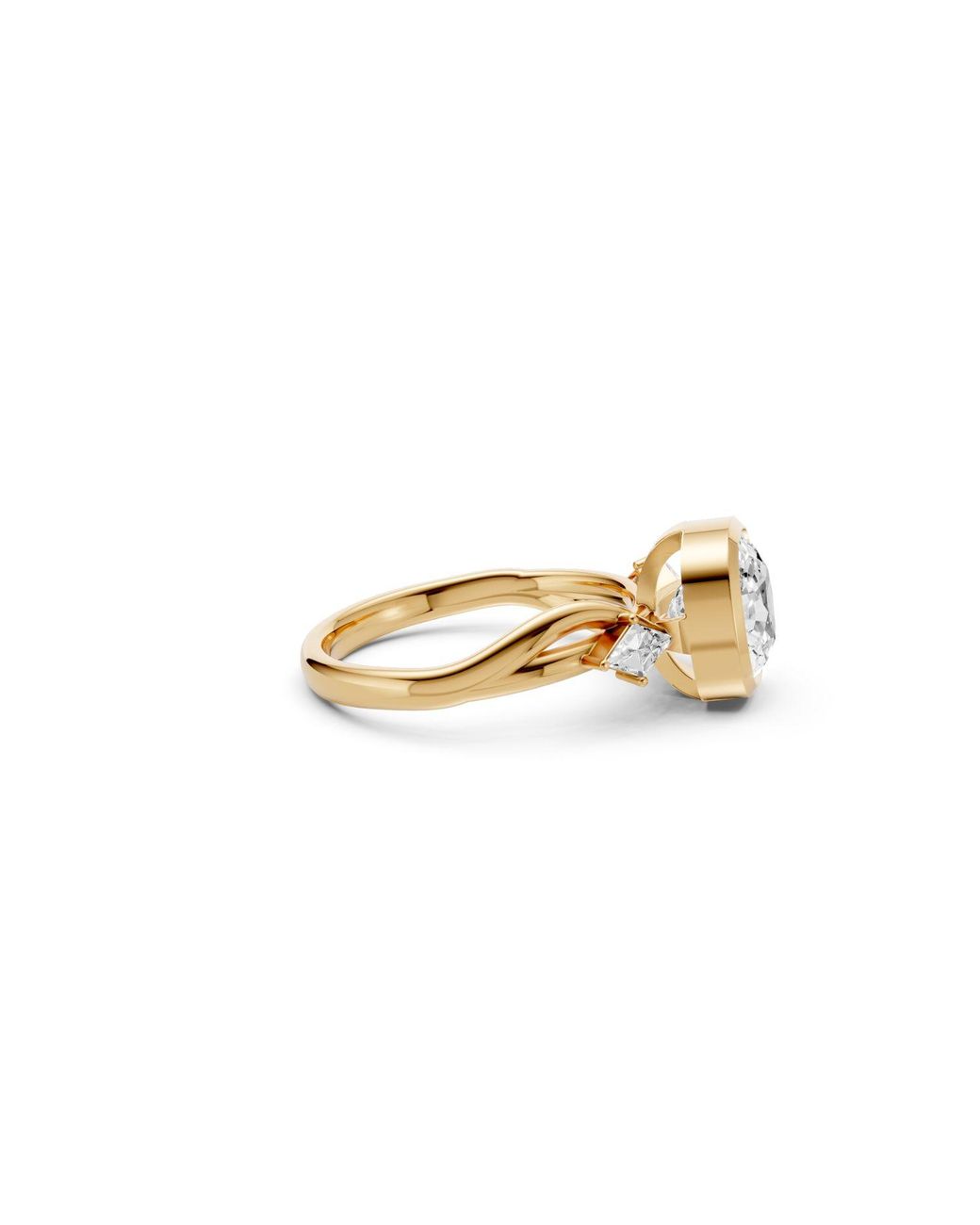Aya Fine Jewelry White Sienna Cushion & Kite Lab Grown Diamond Trilogy Engagement Ring