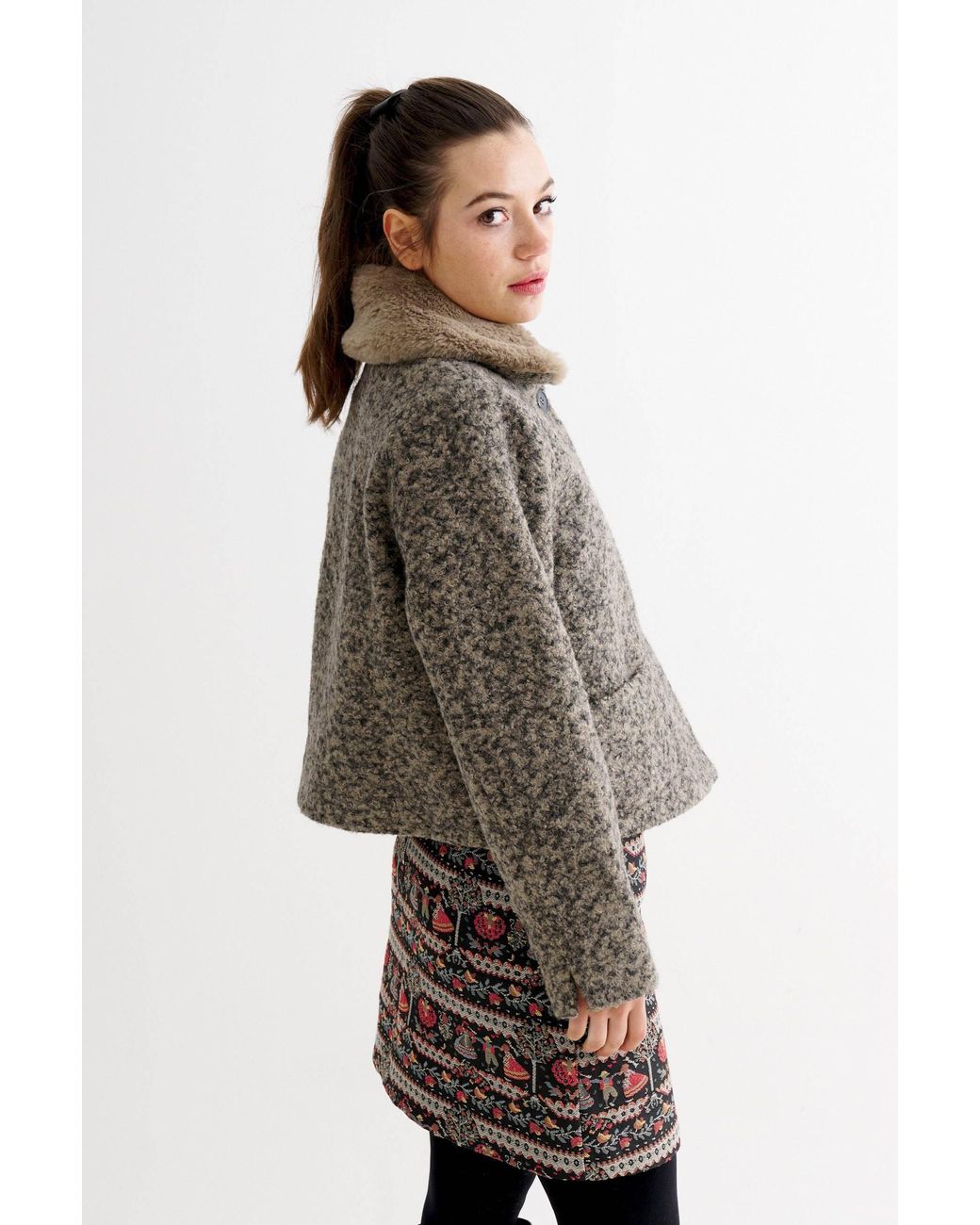 Louche Brown Apple Boucle Jacket