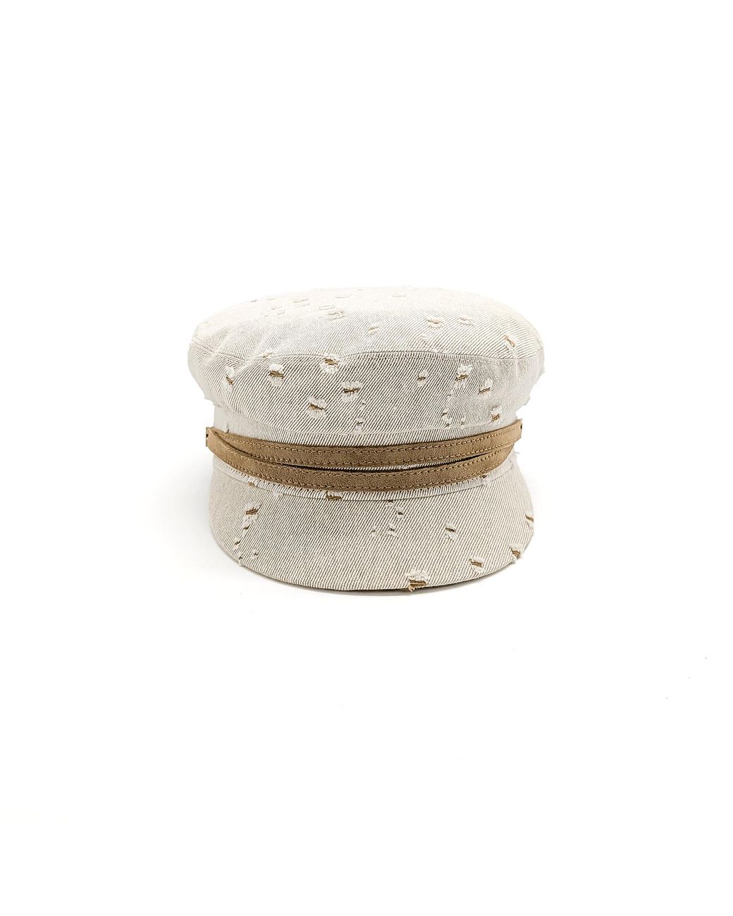 DORIA 1905 White Neutrals Amber Lights Denim Sailor Cap for men
