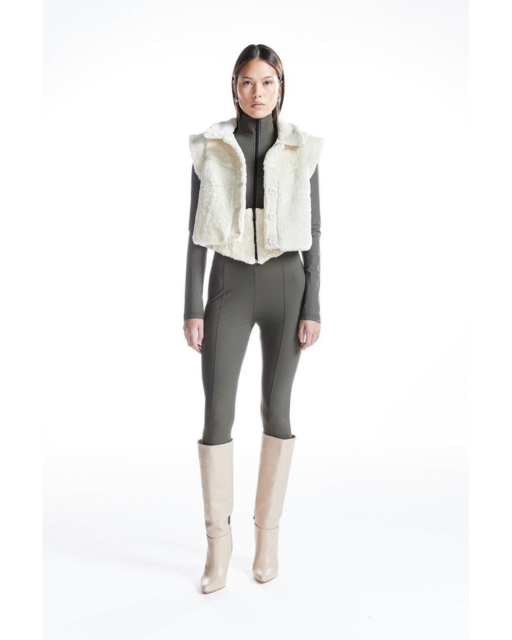 No'design White Neutrals Oversize Teddy Vest