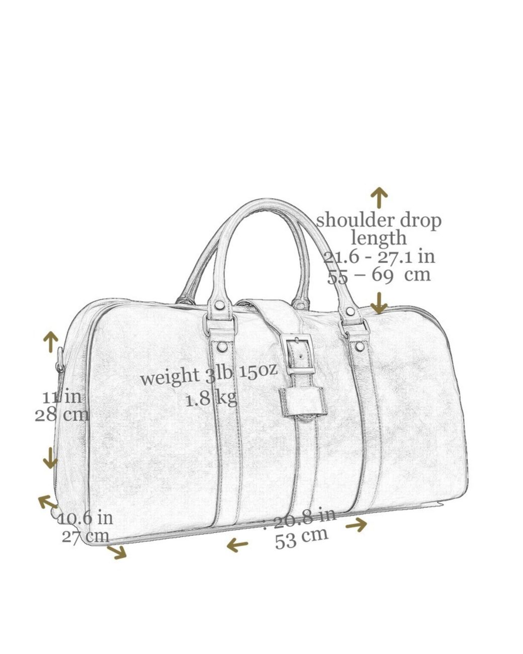 Time Resistance Brown Cognac Matte Leather Duffel Bag For for men