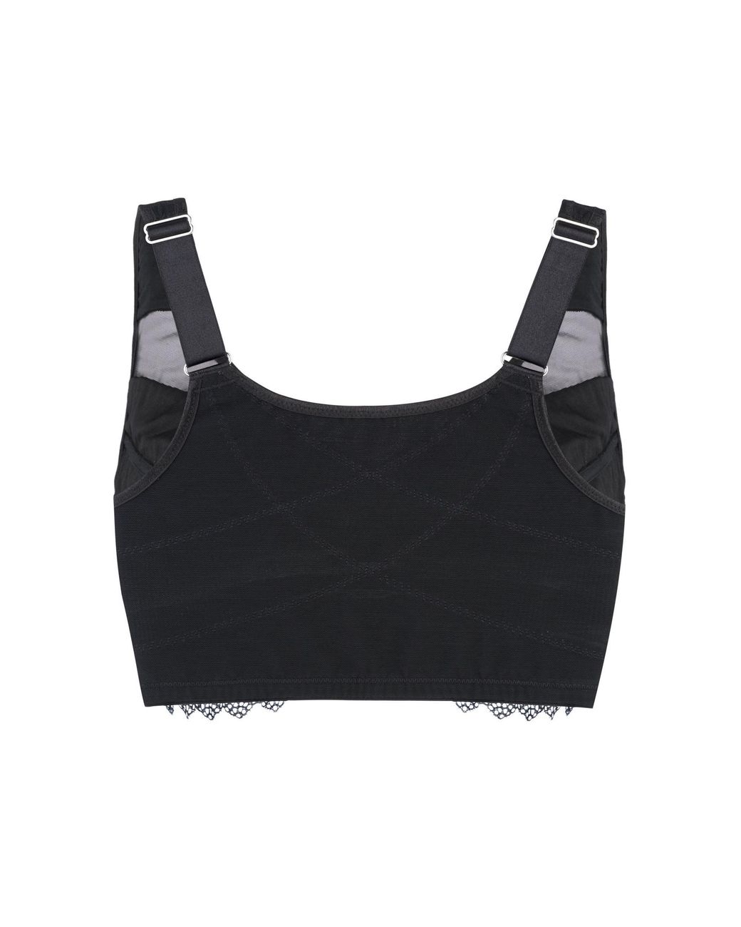 Juliemay Lingerie Claret Silk Back Support Cotton Sports Bra in Black |  Lyst UK
