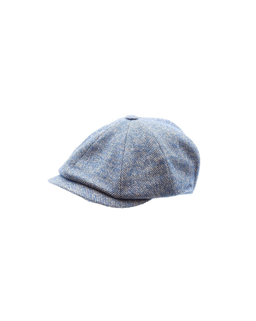 DORIA 1905 Blue Tweed Wedge-Shaped Beanie for men