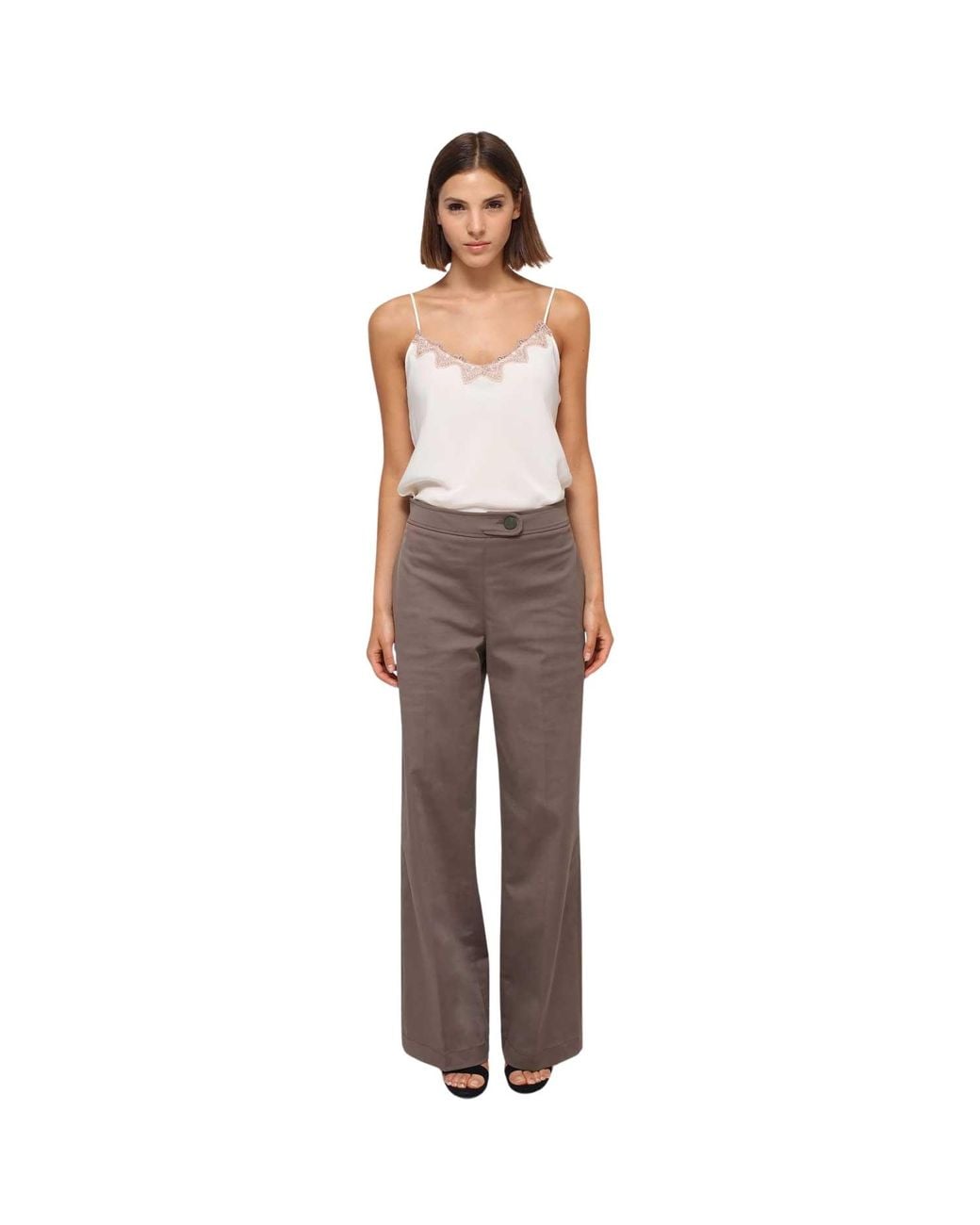 Humans & Land Brown Taupe Straight Pants
