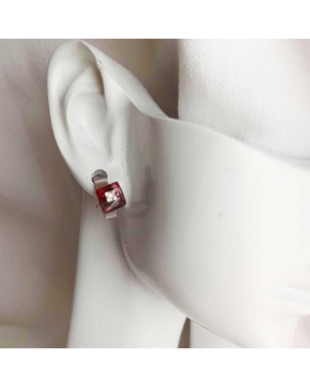 Lily Flo Jewellery Red Garnet Lab Grown Diamond Stud Earrings