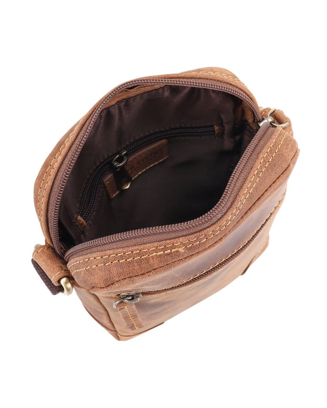 Lloyd Baker Brown Bally Distressed Leather Crossbody for men