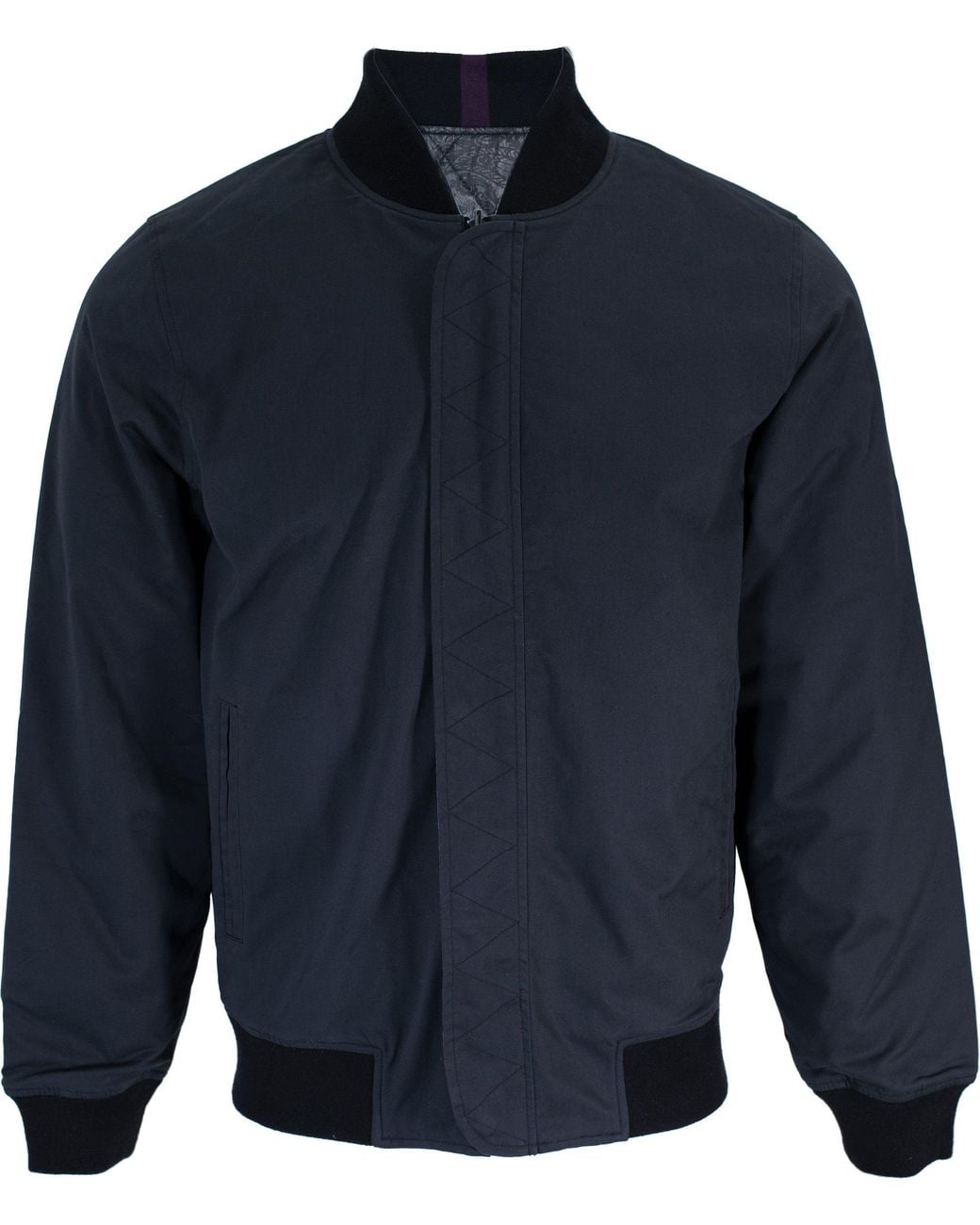 Lords of Harlech Blue Ron Reversible Bomber Jacket In Black for men
