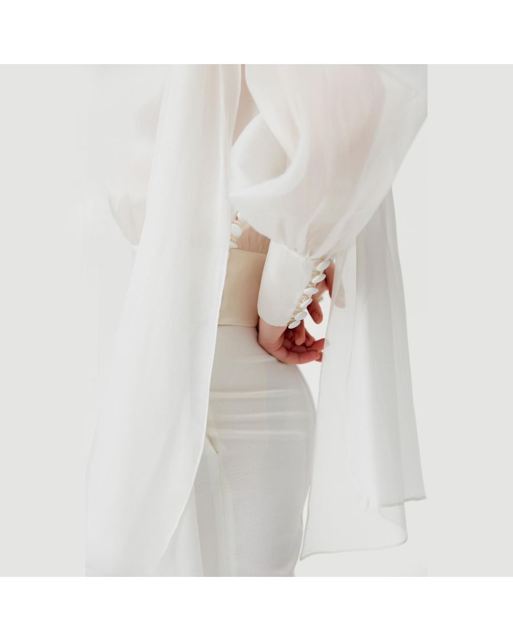Lita Couture White Flawless Bow Blouse