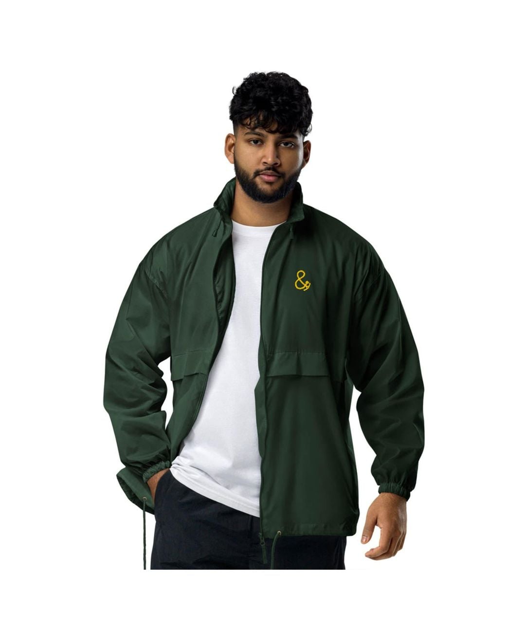 Anchor and Crew Green Forest Athletic Decline Sports Club League Embroidered Windbreaker Coat