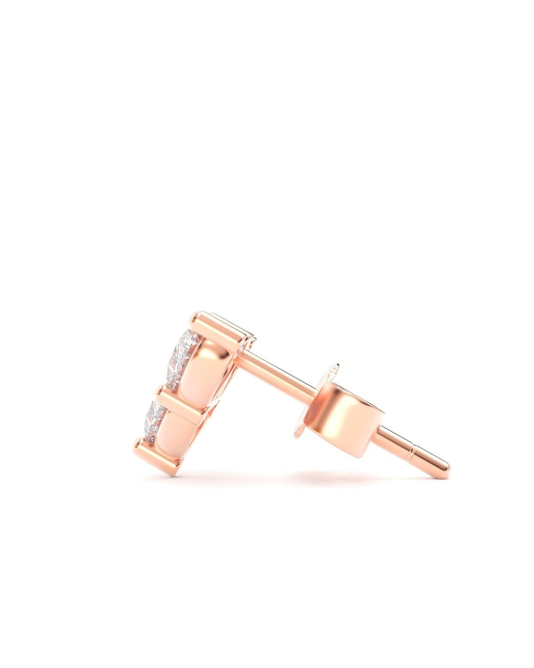 Rejected Hearts Club Pink Story Of Three Hearts Lab Grown Diamond Heart Stud Earrings