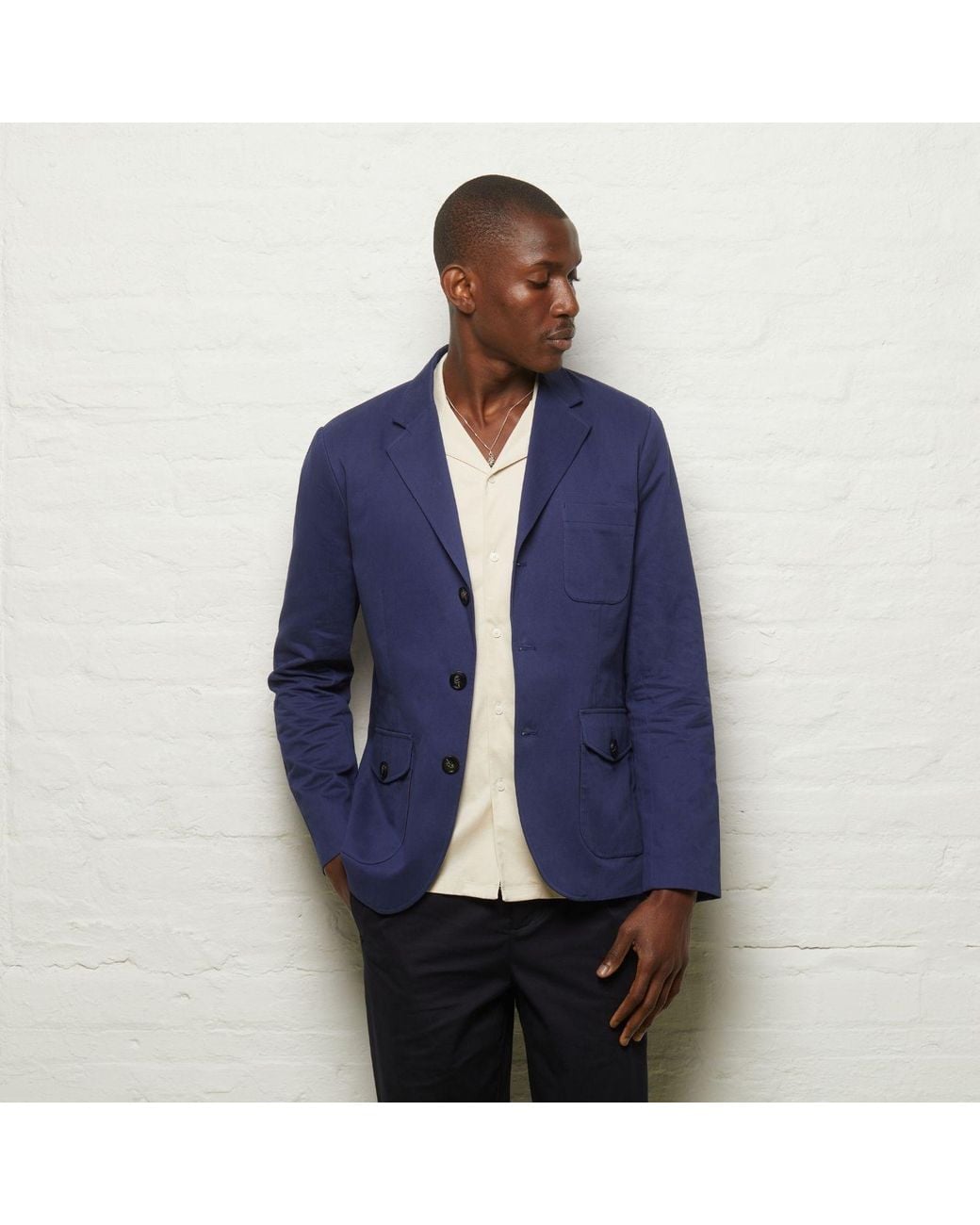 Guards London Blue Ballard Cotton Blazer for men
