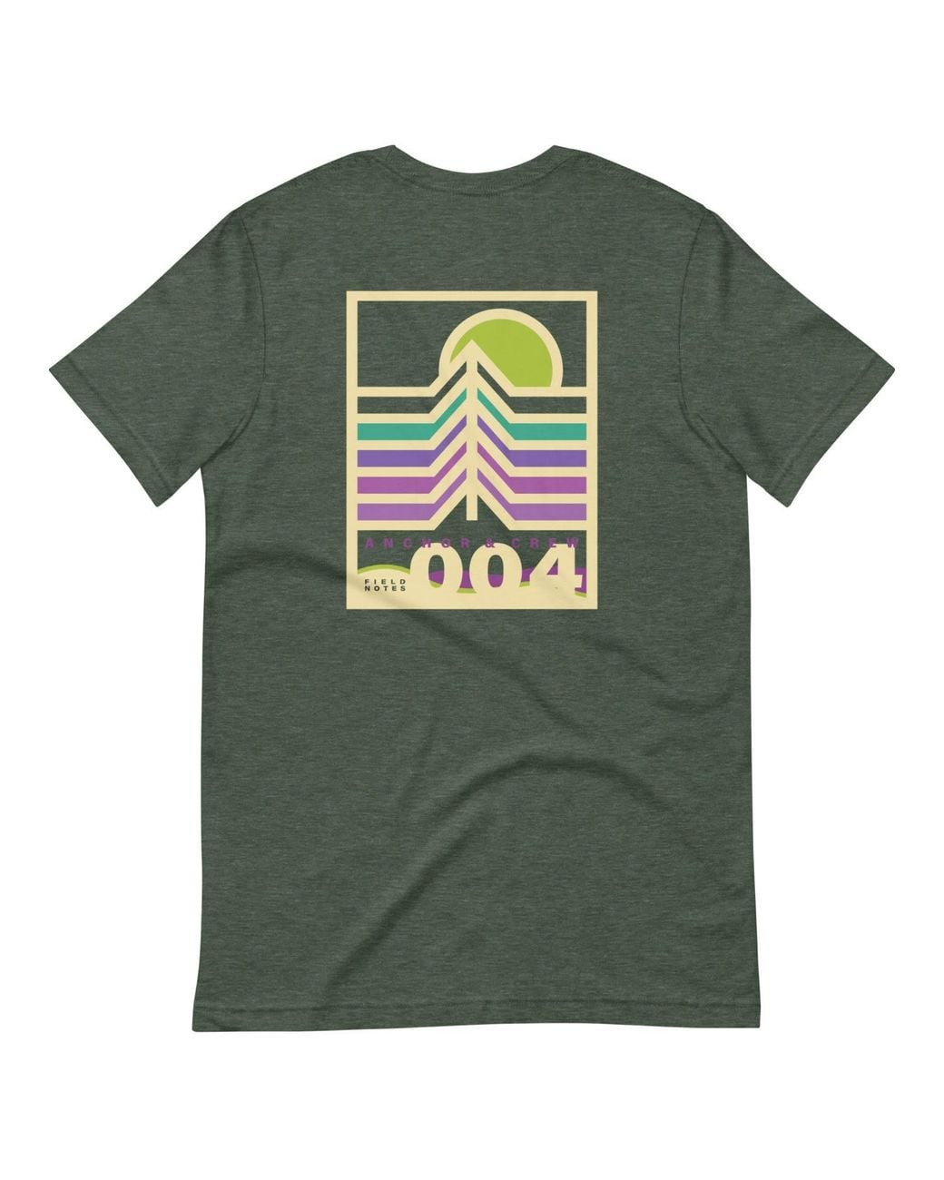 Anchor and Crew Green Forest Four Field Notes Organic Cotton T-Shirt
