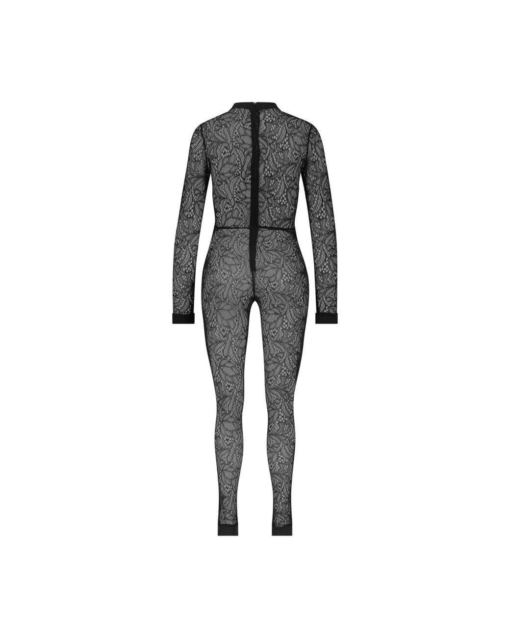 Monique Singh Black Lace Catsuit