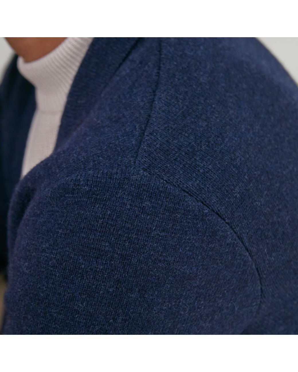 Paul James Knitwear Blue Midweight Lambswool Benedict Knitted Blazer for men