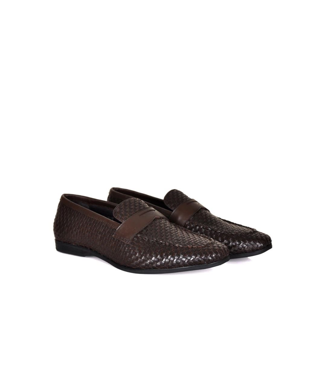 DAVID WEJ Brown Lorenzo Woven Loafers for men