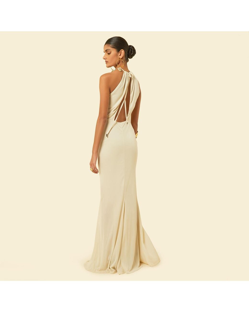 Celestine & Mae White Neutrals Plume Maxi Dress