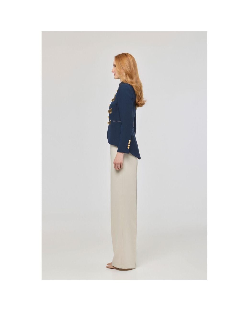 The Extreme Collection Blue Embroidered Blazer Renata Love