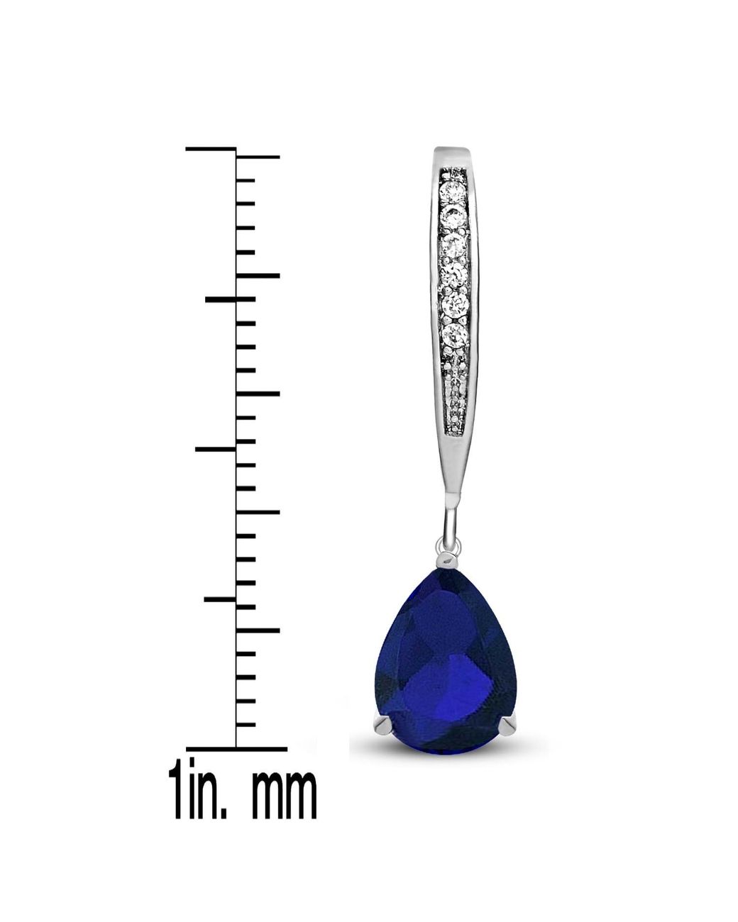 Genevive Jewelry Blue Genevive Sterling Plating With Pear-Shaped Cubic Zirconia Dangle Earrings