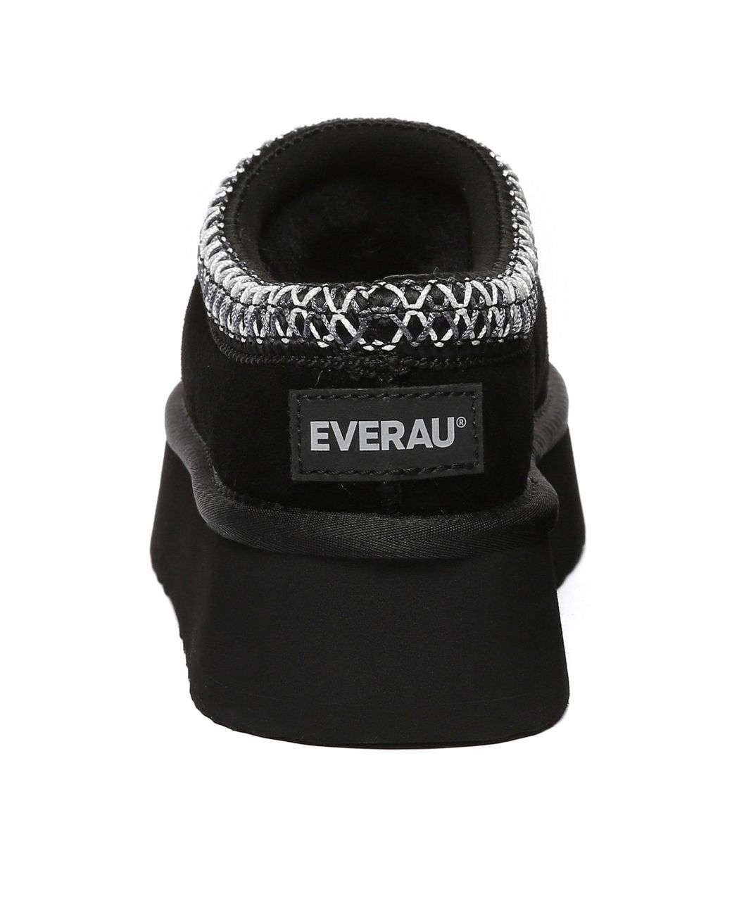 EverAu Australia Black Wonga Leather Slippers
