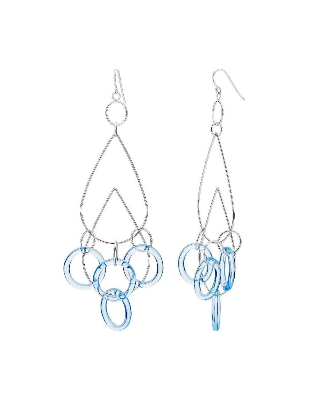 Gold & Honey Blue Rain Drop Dangle Earrings