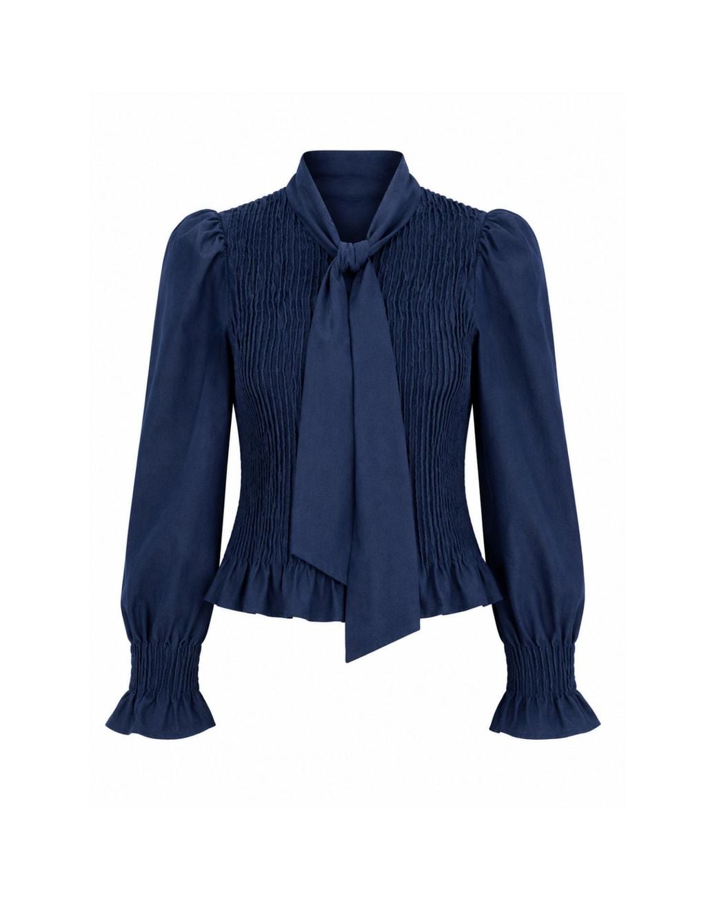 Mind Traveler Blue Chia Denim Tie Blouse