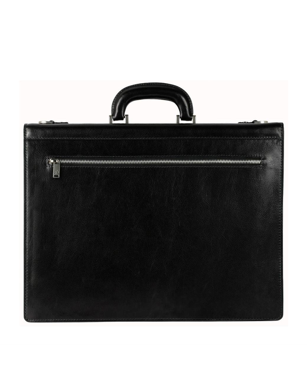 Time Resistance Black Large Leather Briefcase for men