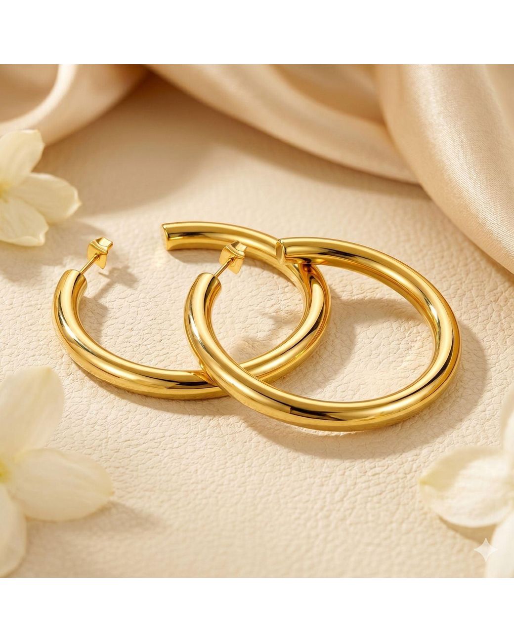 Sophelia Metallic Simply Chunky Plated Hoop Stud Earrings