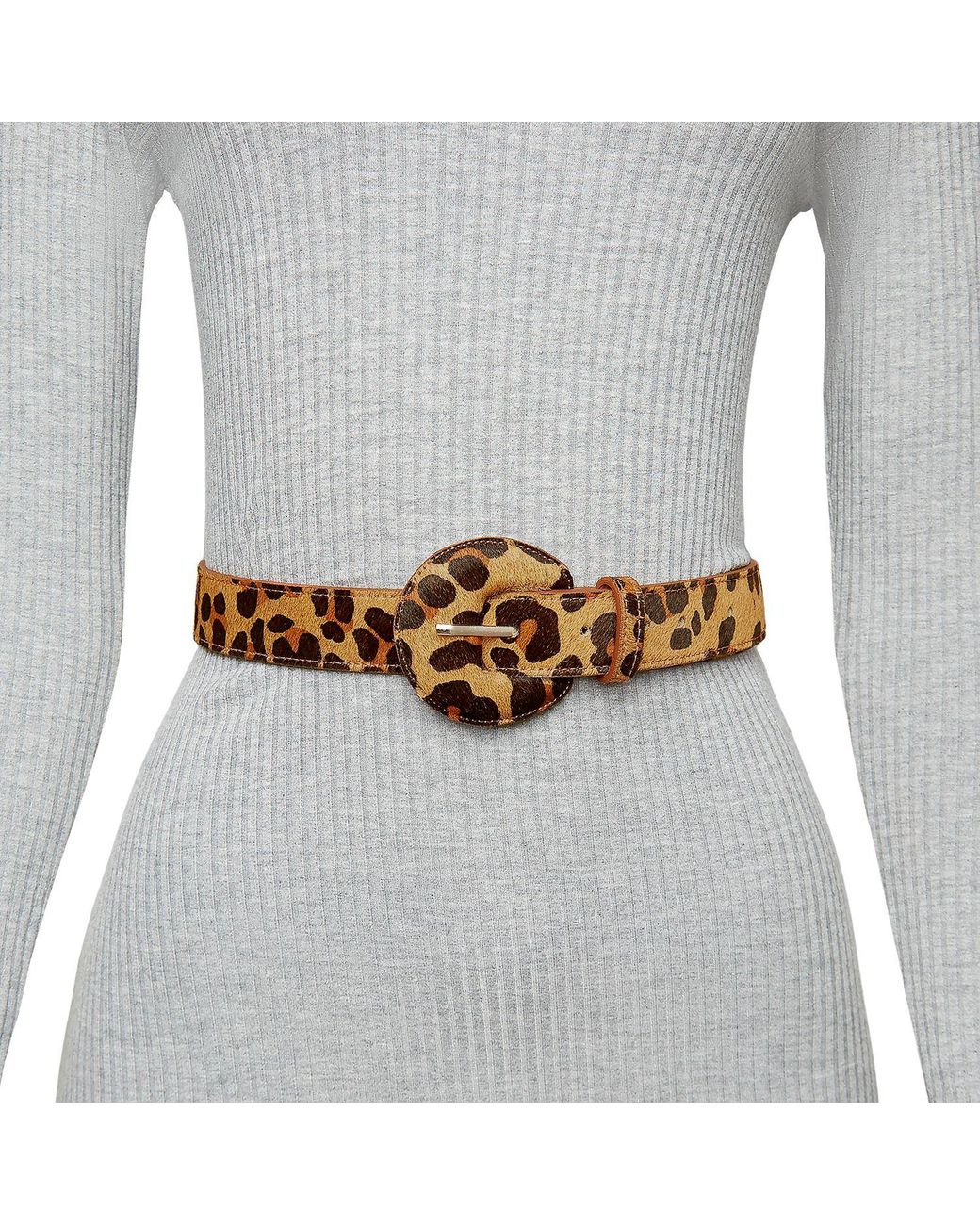 BeltBe Brown Half Moon Buckle Belt