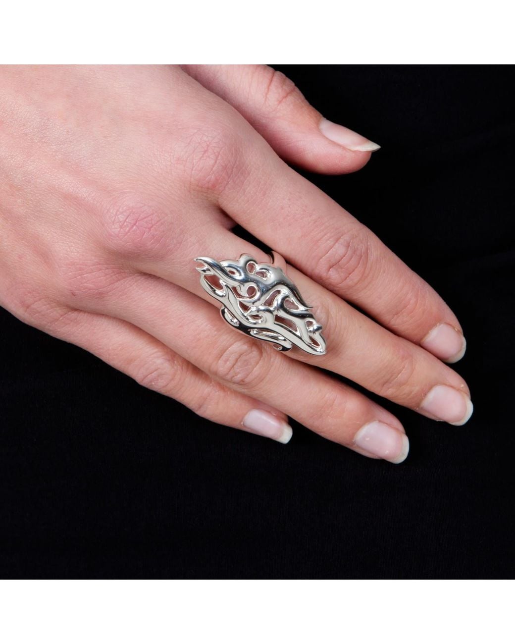 Lucy Quartermaine White Solid Sterling Elements Full Air Ring
