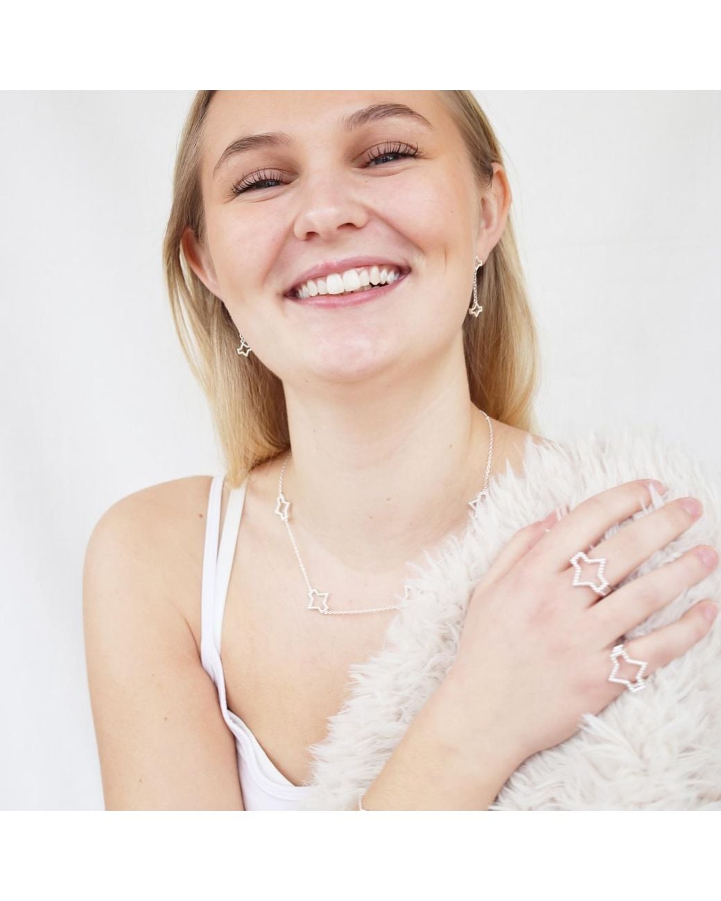 Linda Fiore White Starlite Earrings