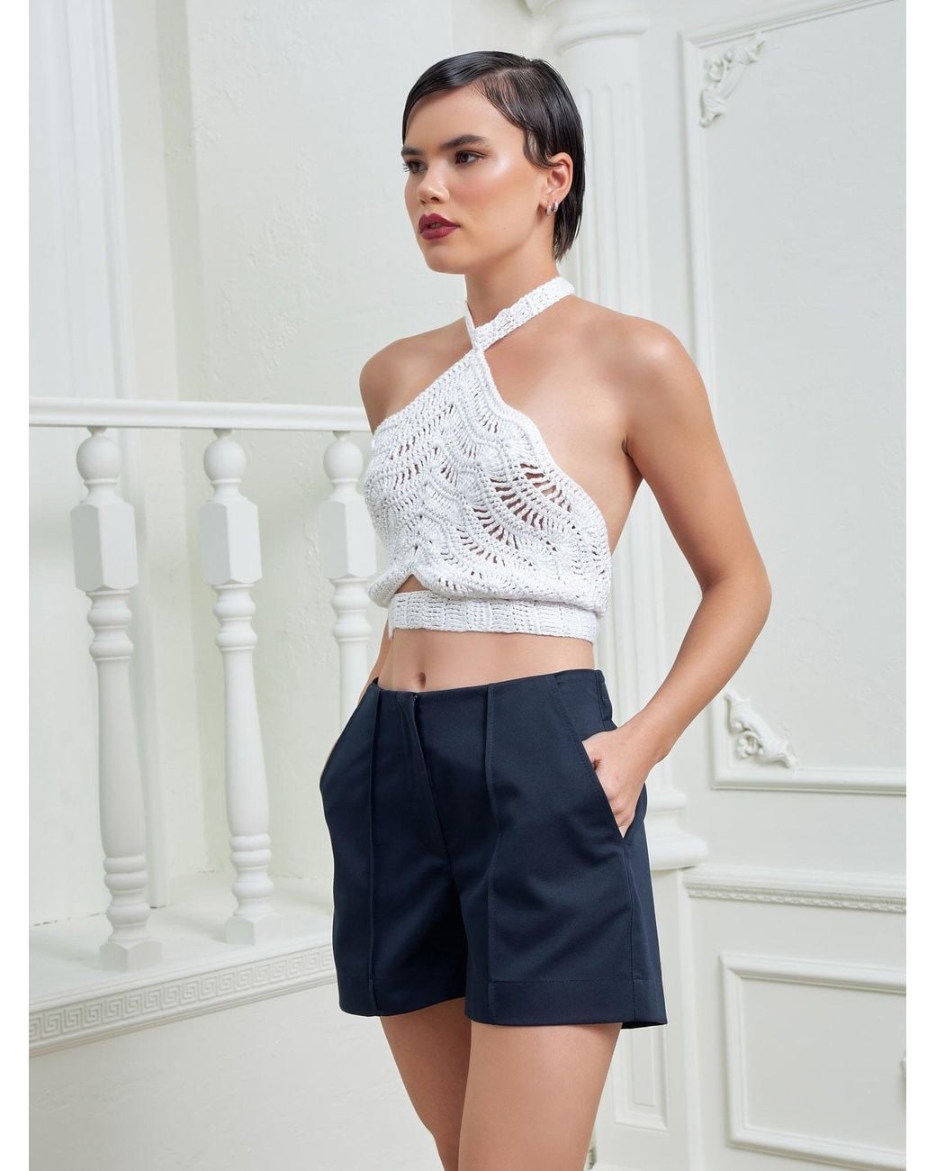 Lumina Eligma Blue Clean Cut Shorts