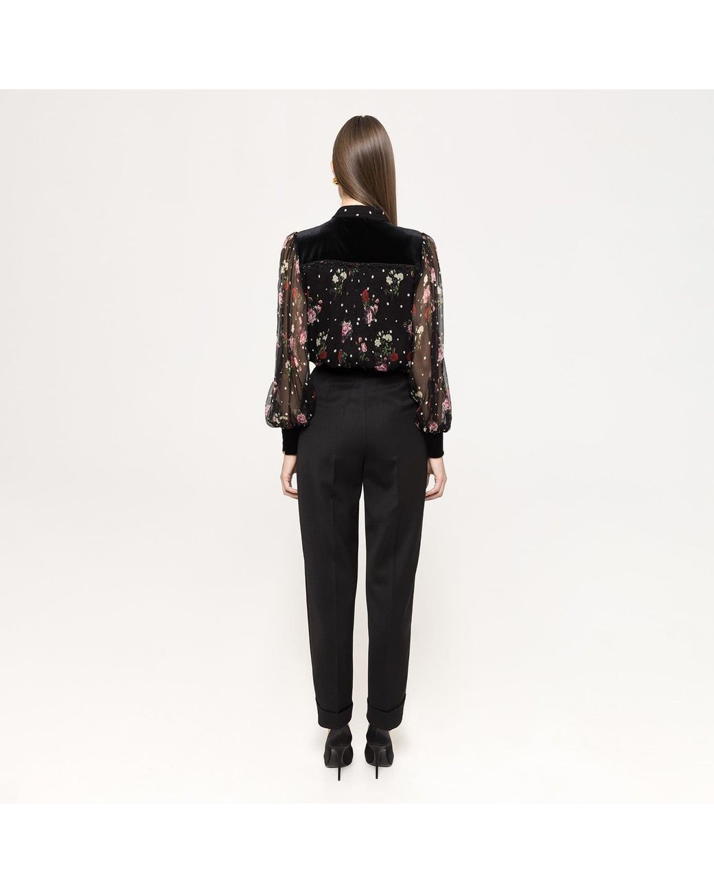 Nissa Black Tailored Wool Pants