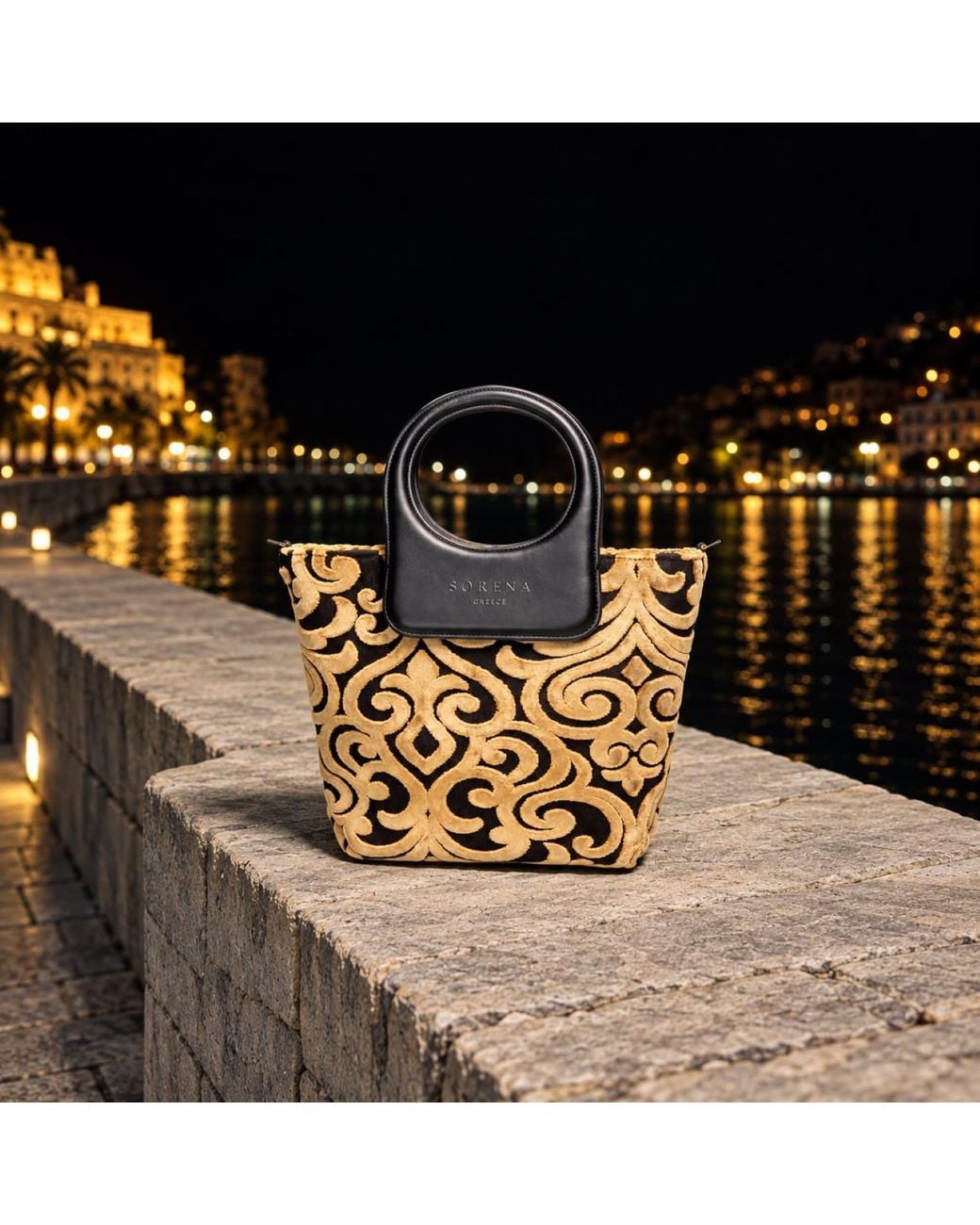 Sorena Metallic Cassandra Mini Statement Top-Handle Bag