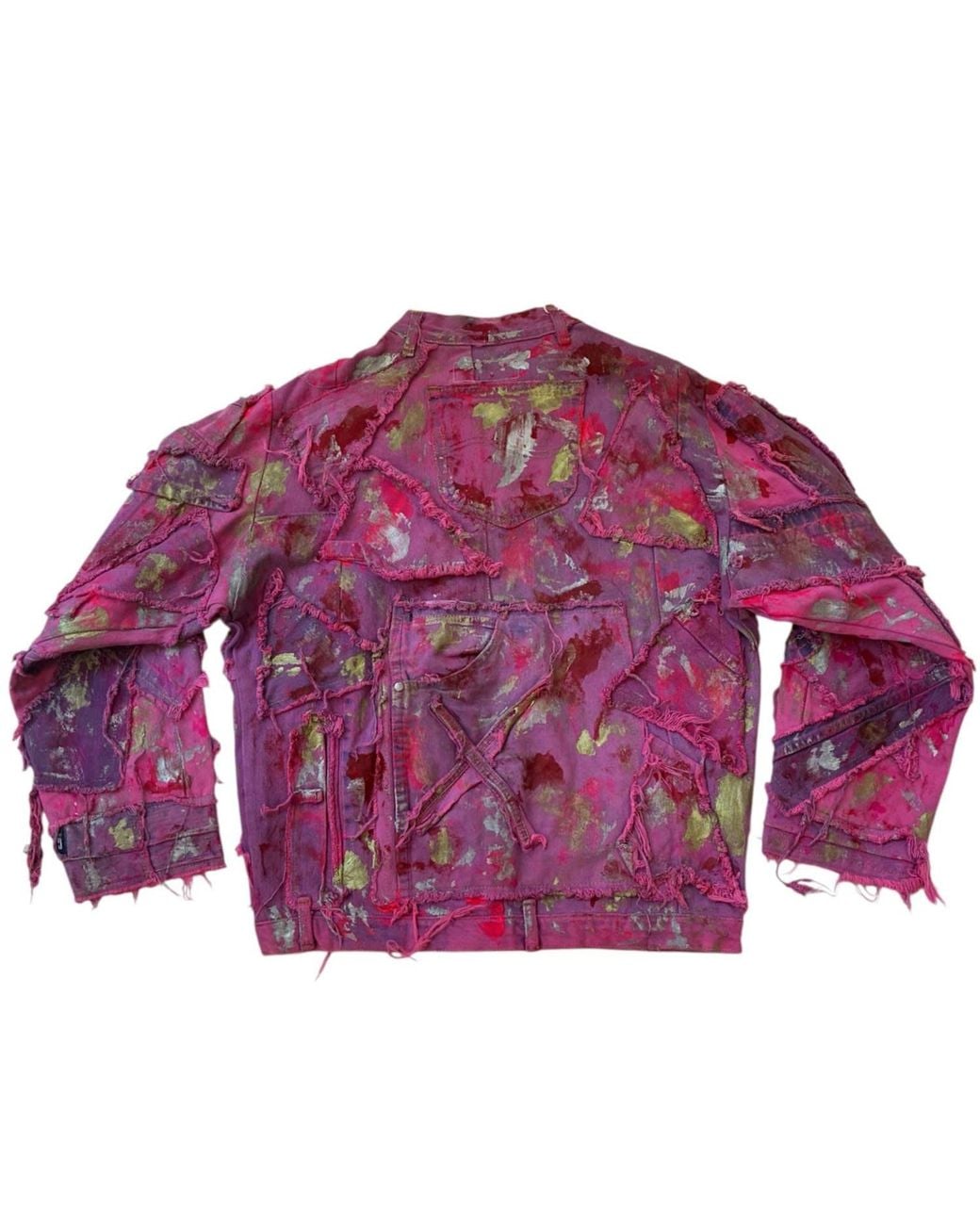 Zasta Studio Purple Wearable Ruins Shredded Denim Colored Jacket A for men